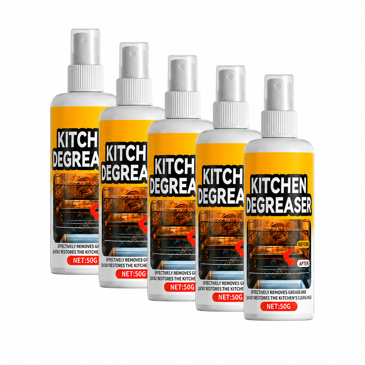 5 Flaschen GreaseKiller Fettlöser Spray